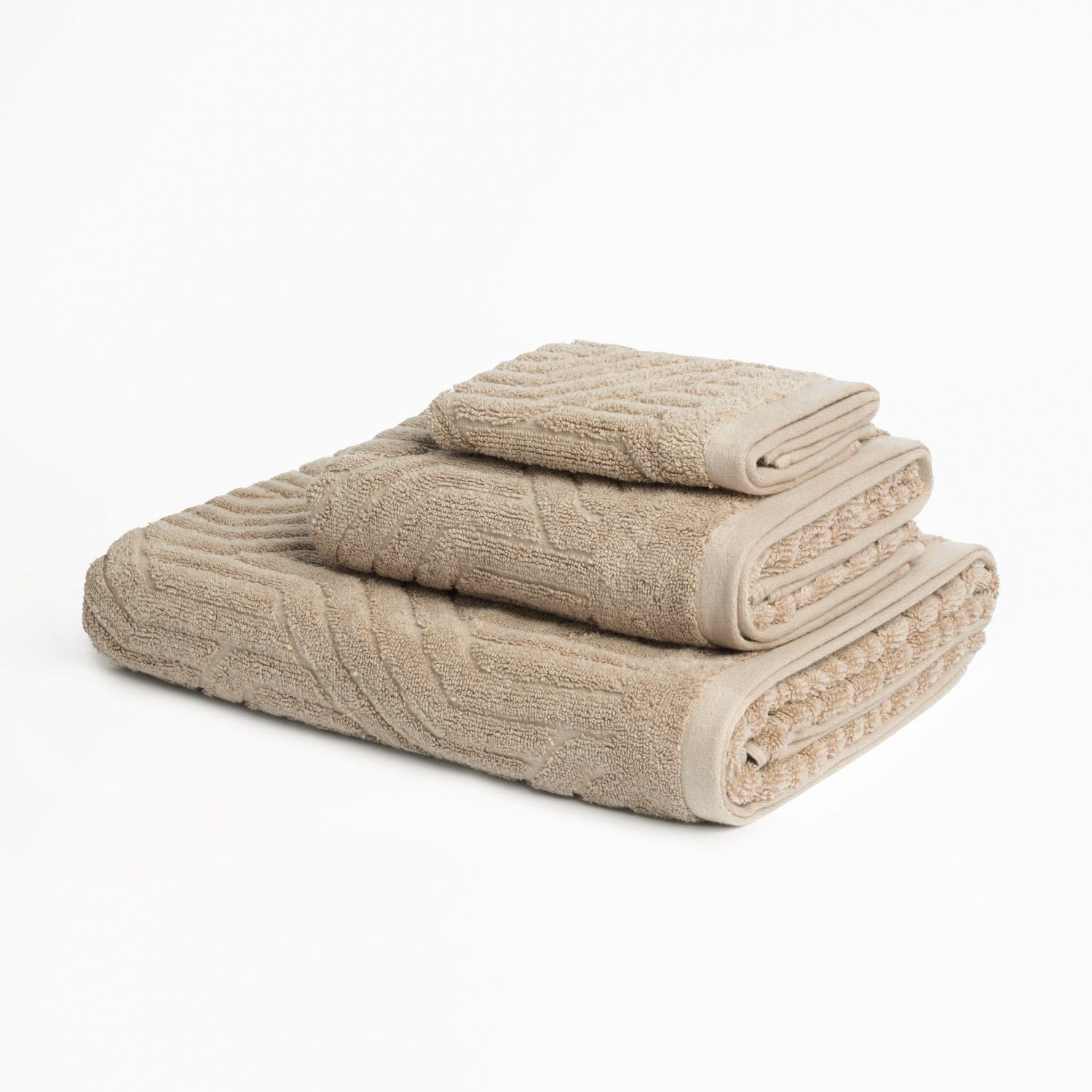 Aymando Handtuch Set Bio, Bio Baumwolle, Bio Baumwolle, (Set, 3-tlg), 30x30, 50x90, 70x140 cm Wellen