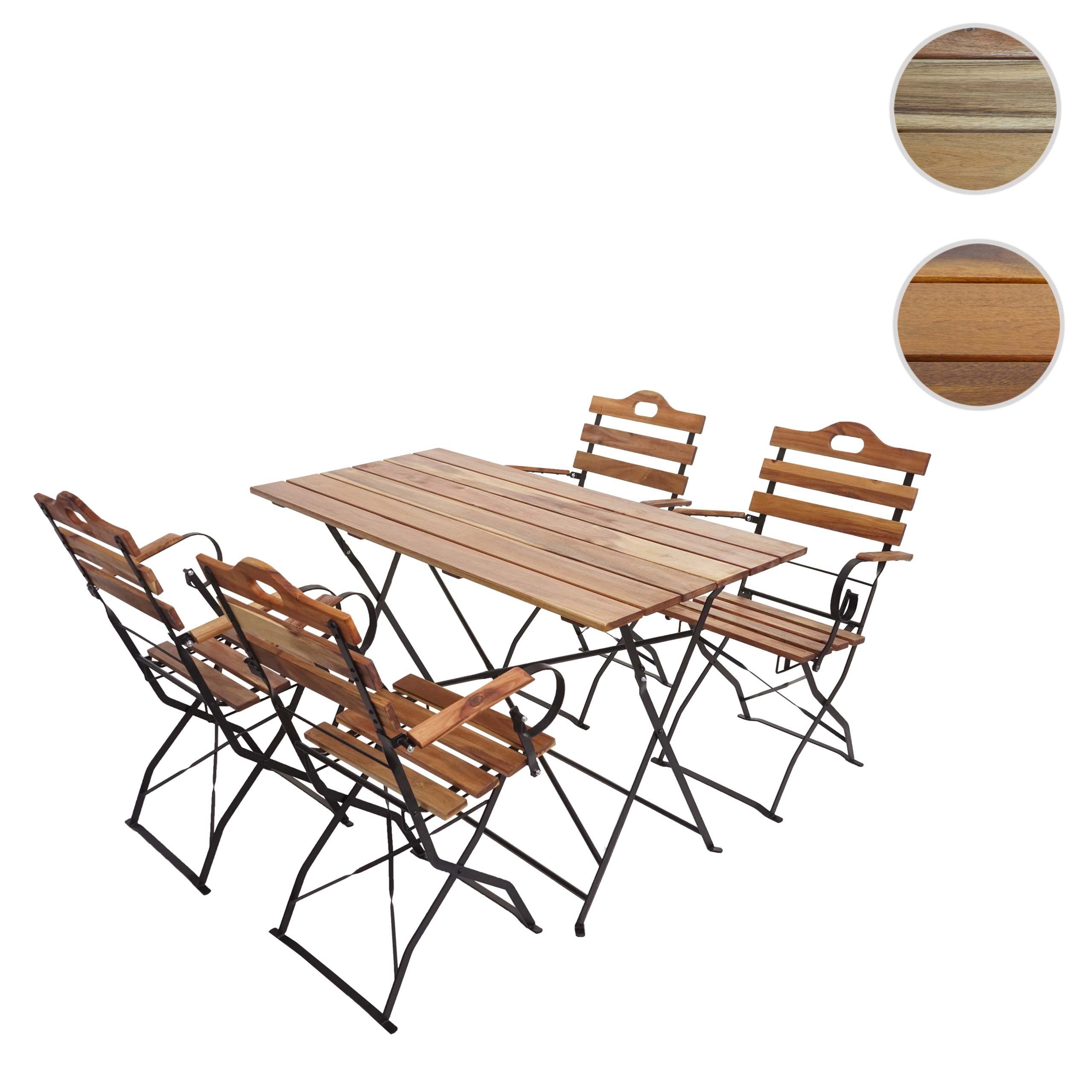 MCW Bierzeltgarnitur MCW-J40-Set, (5-tlg), Garten, Gastroqualität, Zusammenklappbar