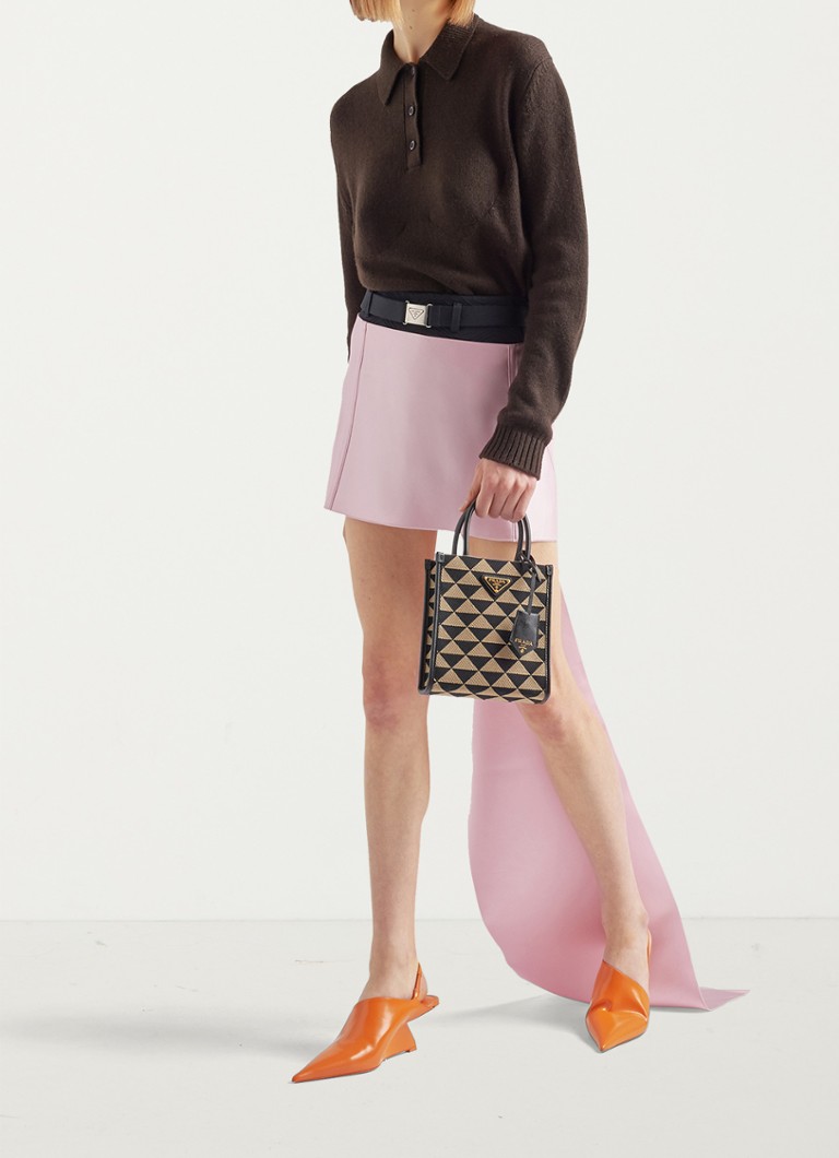 Geantă Prada Symbol cu detalii din piele