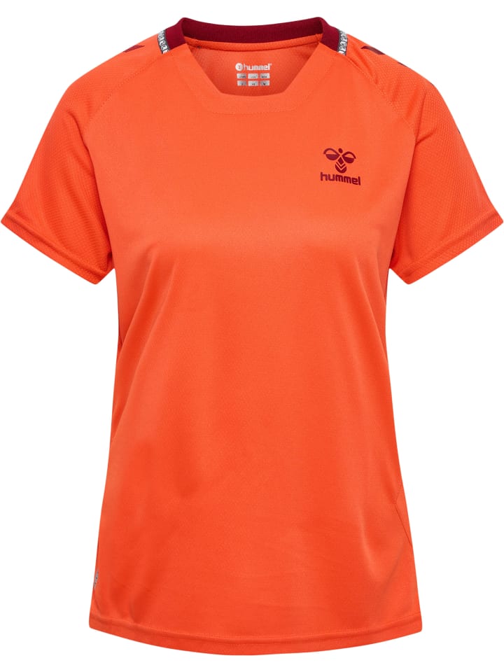 Hummel Hummel T-Shirt Raglanärmel Hmlongrid Damen in NASTURTIUM/RHUBARB günstig kaufen S