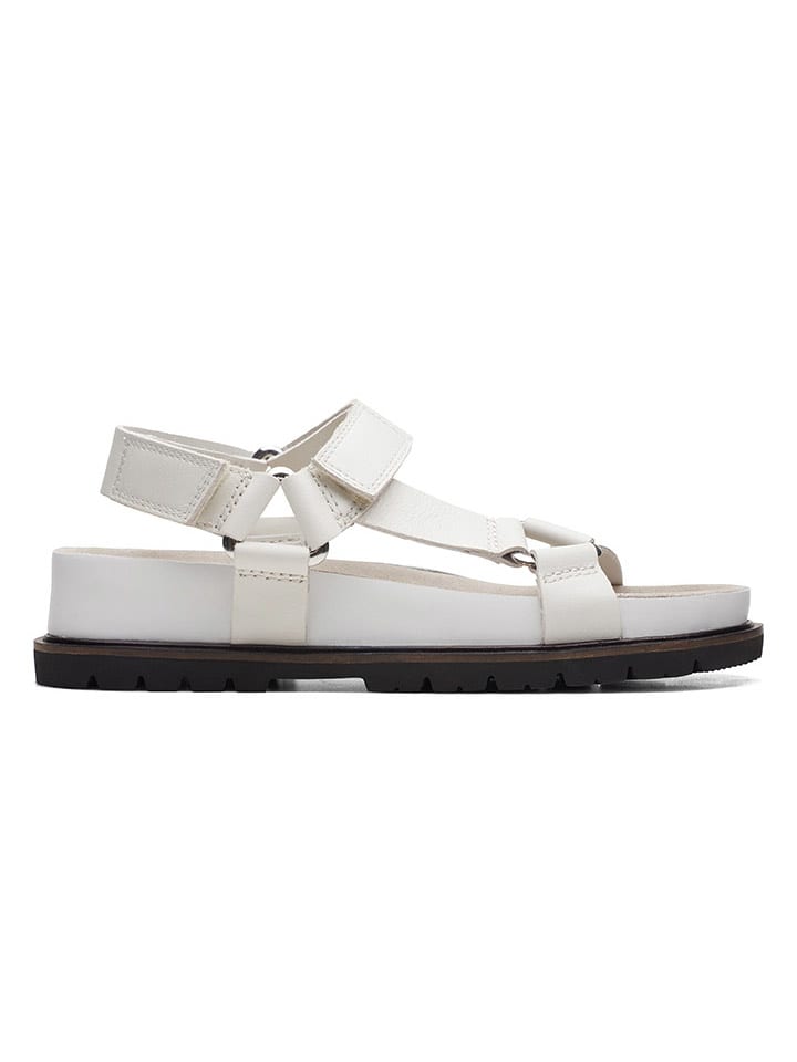 Clarks Leder-Sandalen in Weiß günstig kaufen