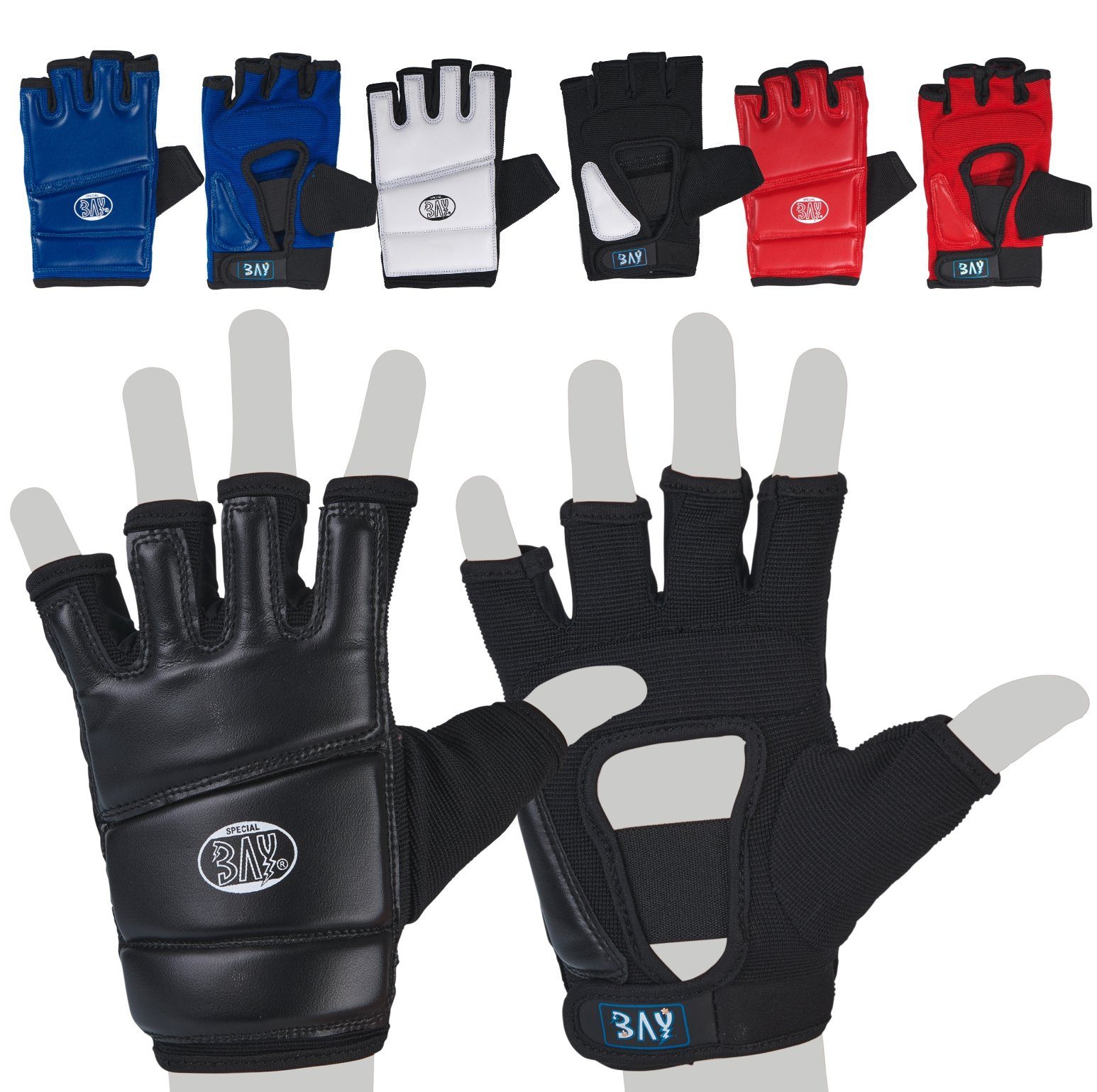BAY-Sports Sandsackhandschuhe Touch Boxhandschuhe Sandsack Boxsack Handschutz schwarz, XXS - XXL Erwachsene und Kinder