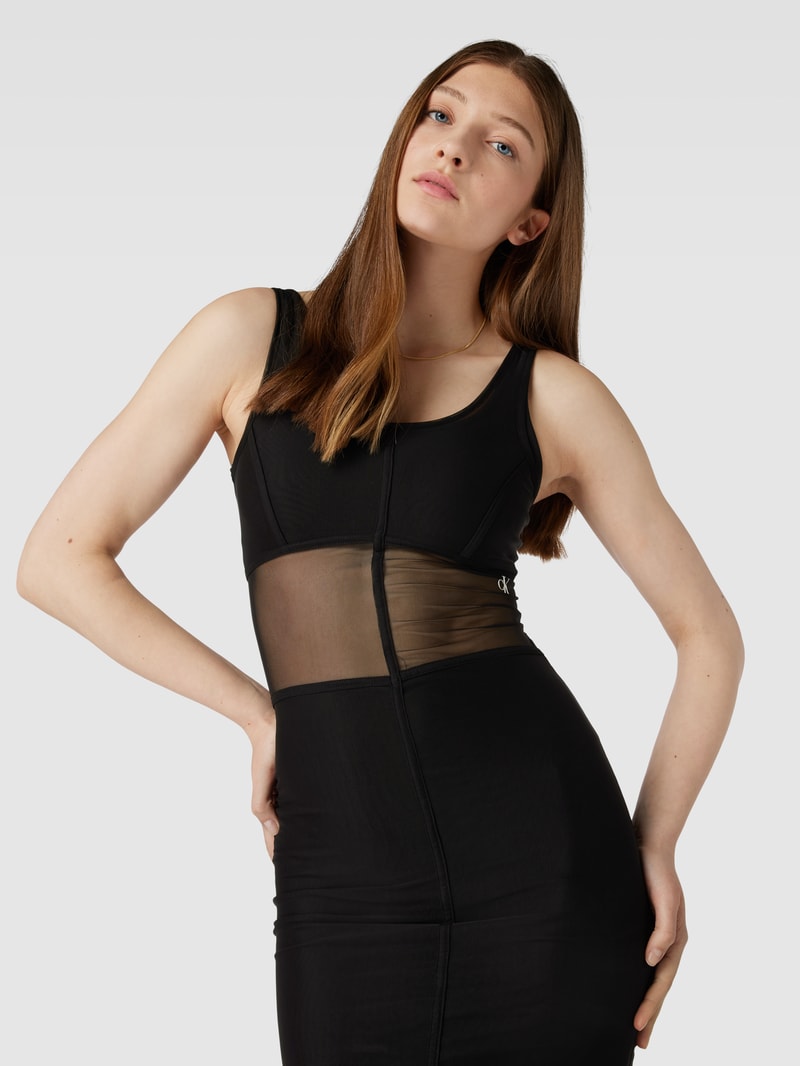 Minikleid mit Meshbesatz in black