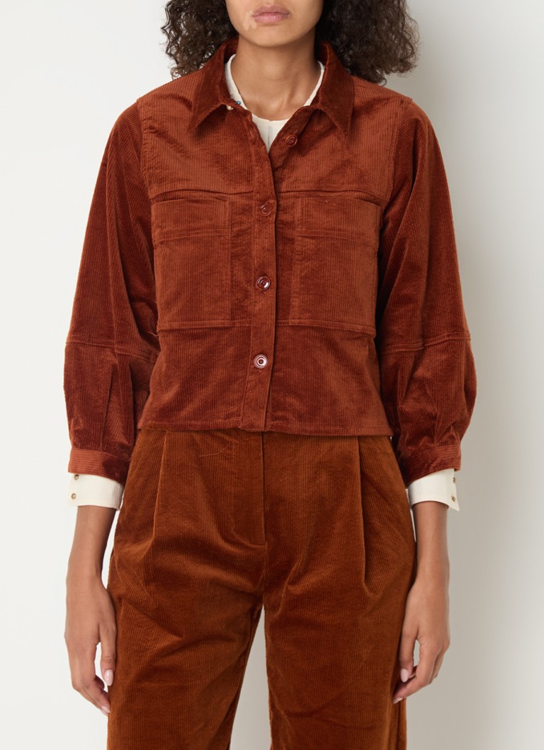 Blusa de veludo cotelê Sessùn Leone com bolsos no peito