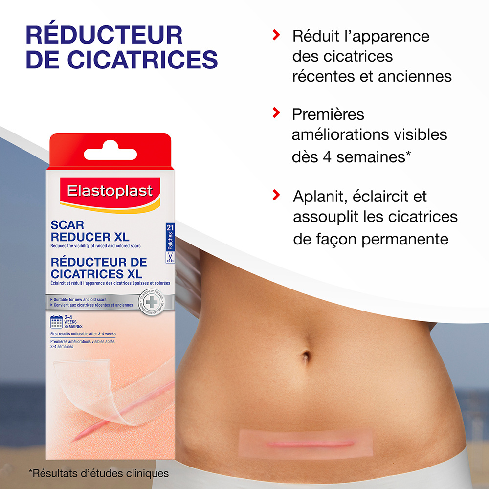 elastoplast Elastoplast Réducteur de Cicatrices XL - Boîte de 21 pansements Pansements réducteurs de cicatrices
