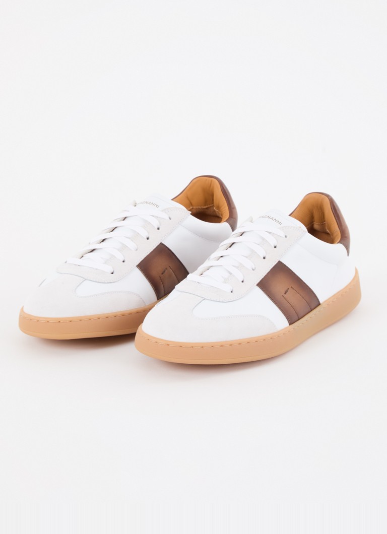 Magnanni Leather sneaker with suede details