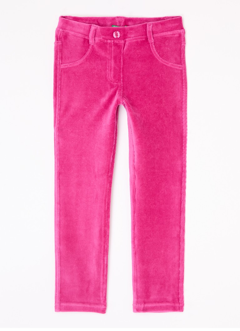 Pantaloni Benetton slim fit din catifea reiată
