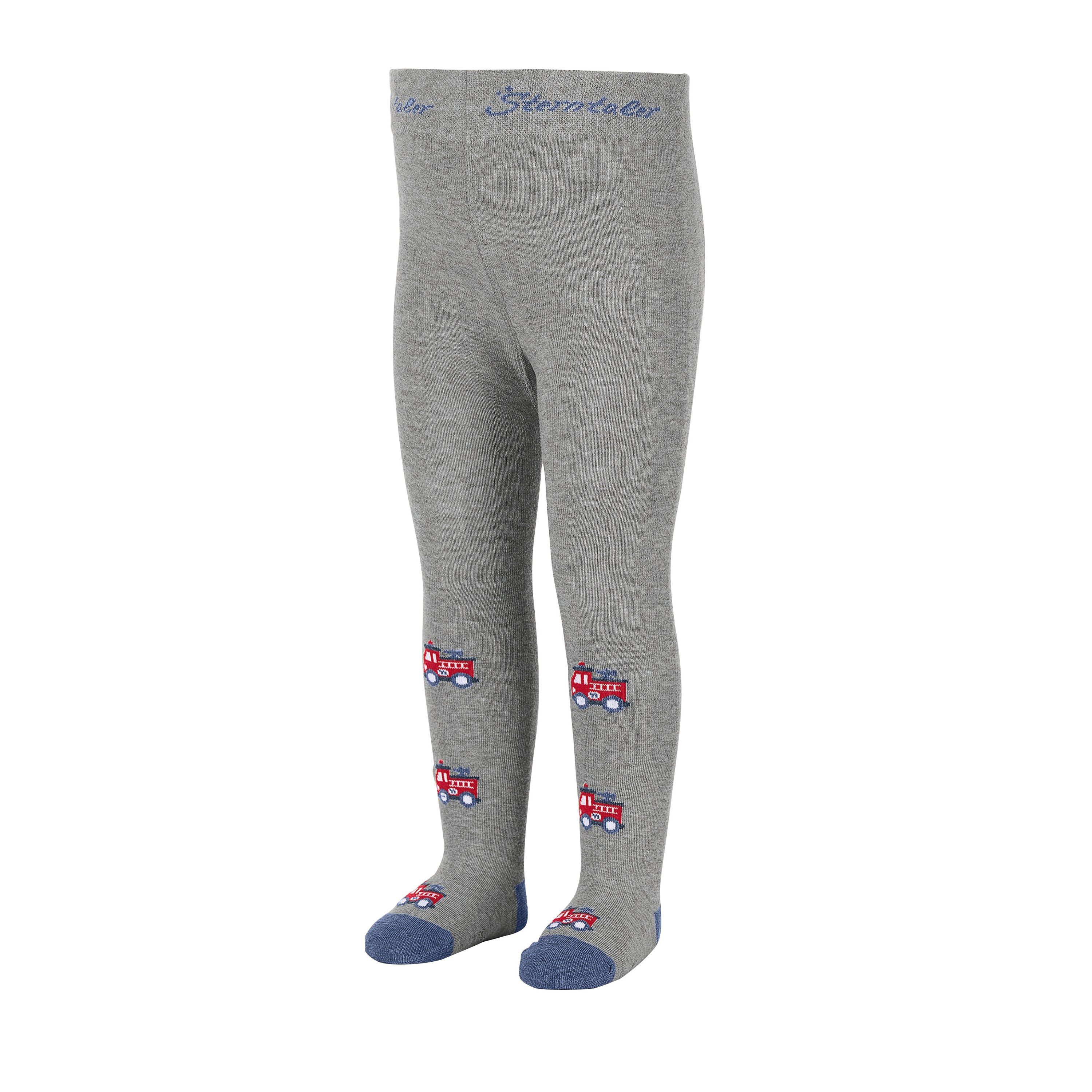 Sterntaler® Strumpfhose Strumpfhose Feuerwehr 100 DEN (1 St) Strumpfhose Feuerwehr - Winterstrumpfhose Blau Grau - Babystrumpfhose, Strumpfhose Auto - Kinderstrumpfhose mit Feuerwehr-Muster - gemustert Winter Strumpfhosen mit Vollplüsch - Winter-Stru