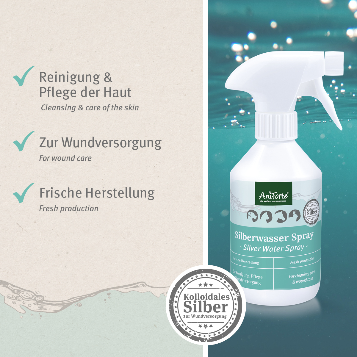 Aniforte Fellpflege Aniforte Silberwasser Spray 250ml