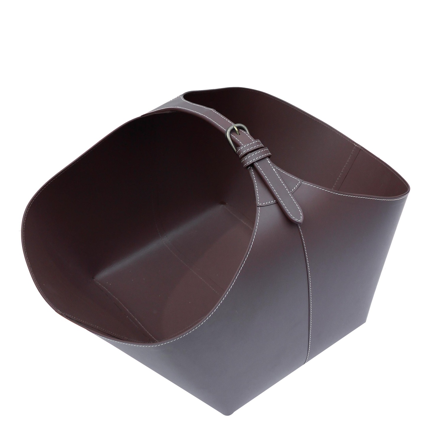 XL Kaminholzkorb Leder Korb BRASA zur Aufbewahrung. braun 60x40x30 cm
