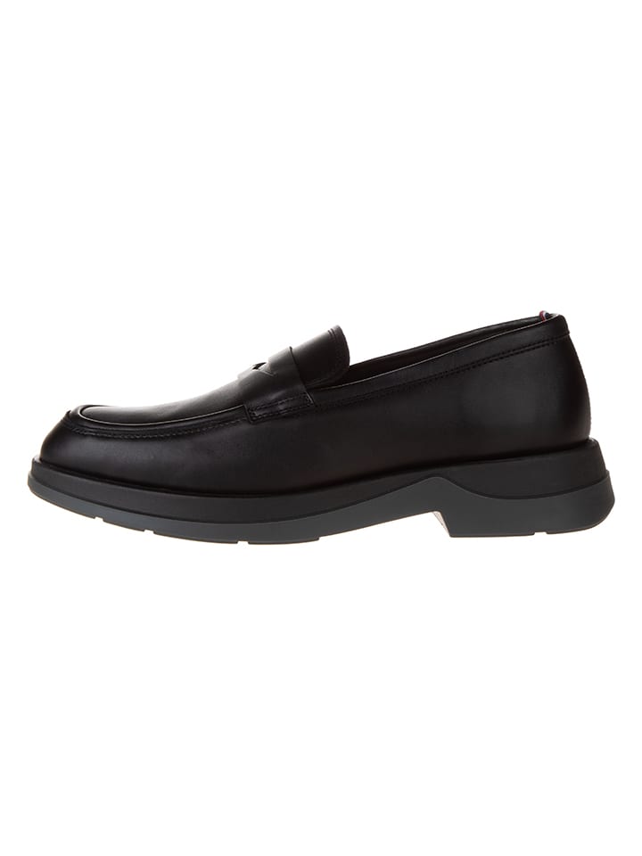 Tommy Hilfiger Shoes Leder-Mokassins in Schwarz günstig kaufen