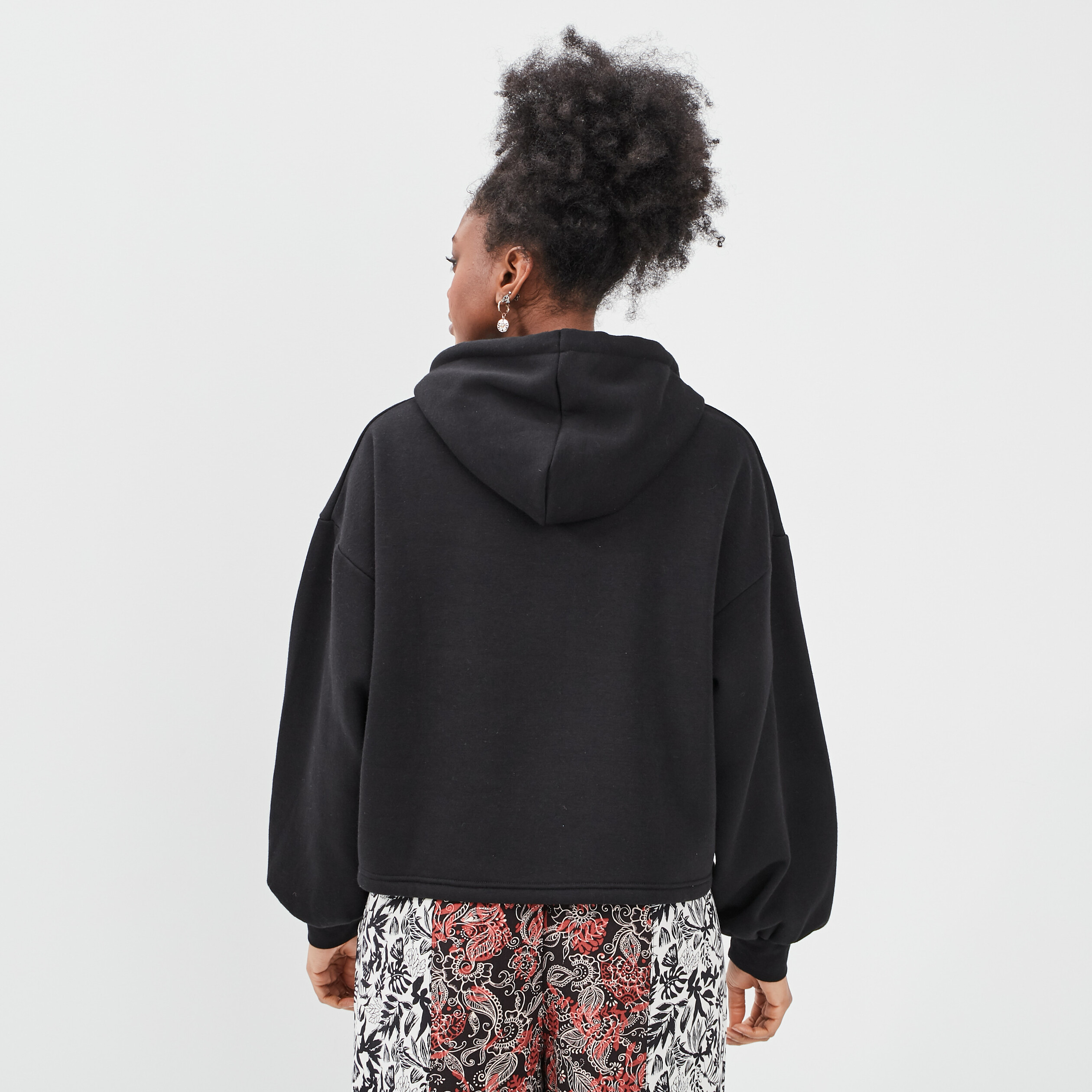 Sweat à capuche hoodie oversize noir femme | La Halle