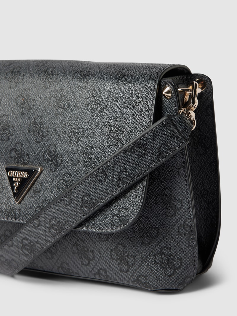 Handtasche mit Label-Applikation Modell 'MERIDIAN' in graphit