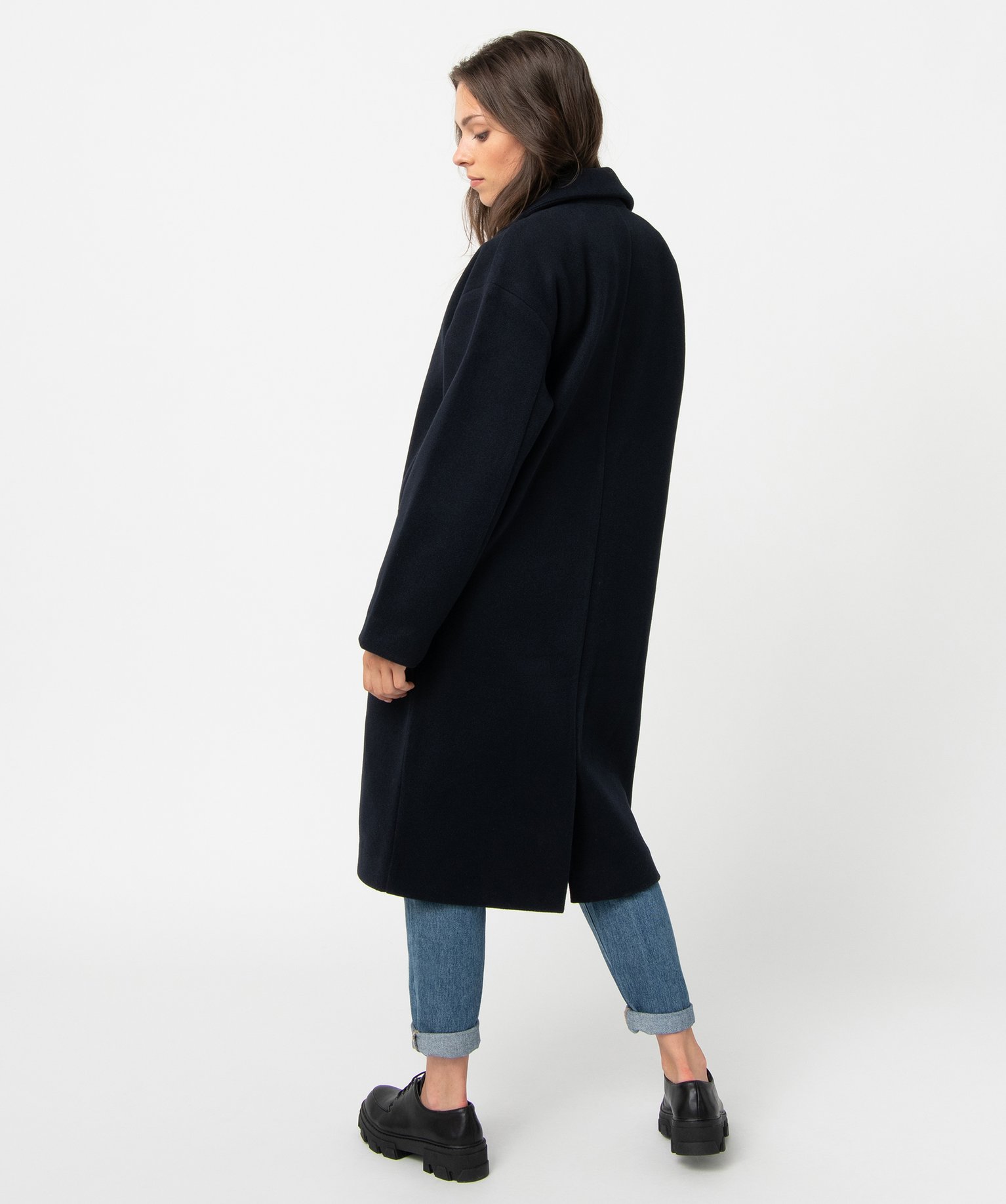 Manteau femme aspect drap de laine kaki | GEMO