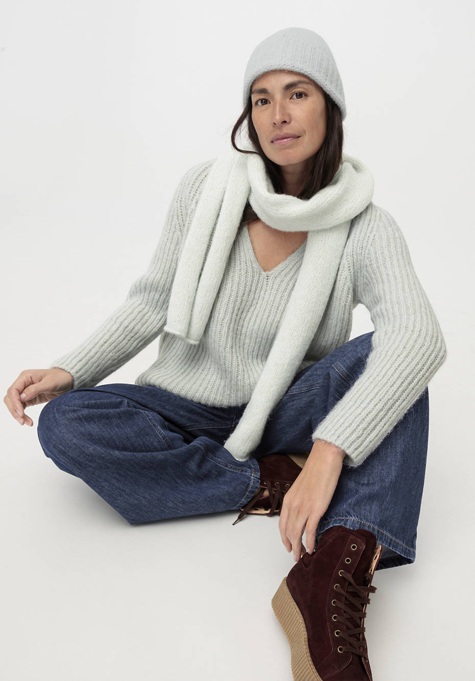 Pullover aus Alpaka mit Bio-Baumwolle