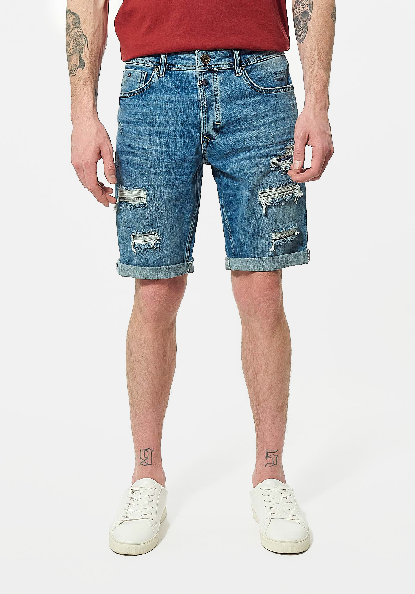 VITO   Bermuda straight en jean Homme