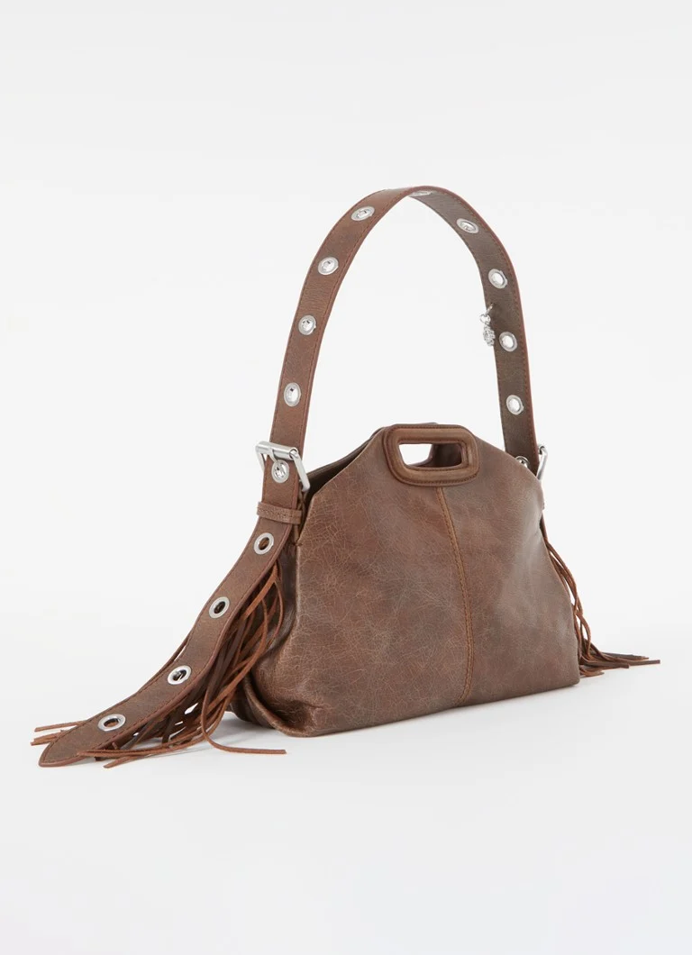 Maje  Miss M crossbodytas van leer met franjes
