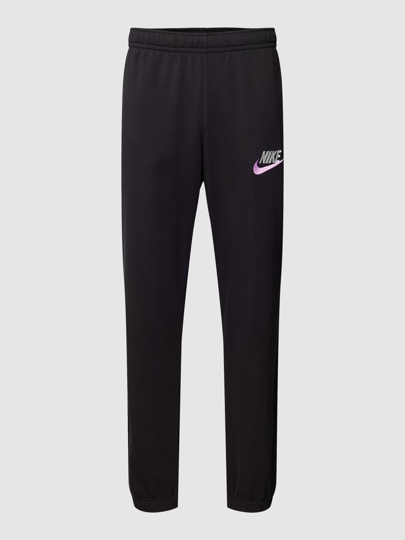 Sweatpants mit Label-Stitching in schwarz