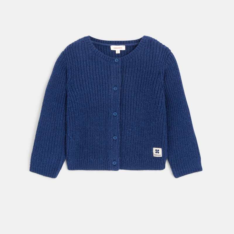 Gilet bébé fille maille tricot bleu nuit Catimini