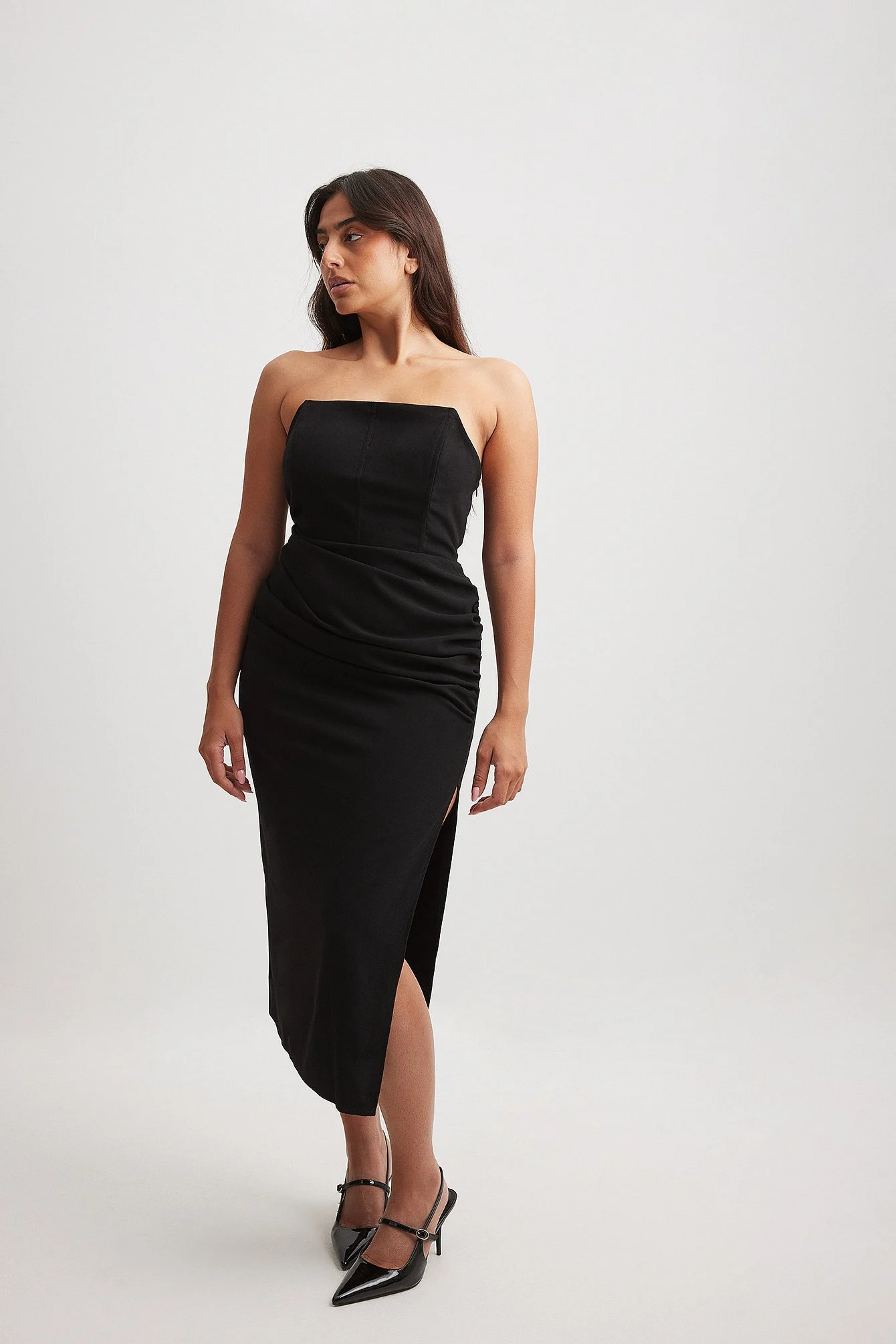 Midikleid mit Bandeau-Korsett