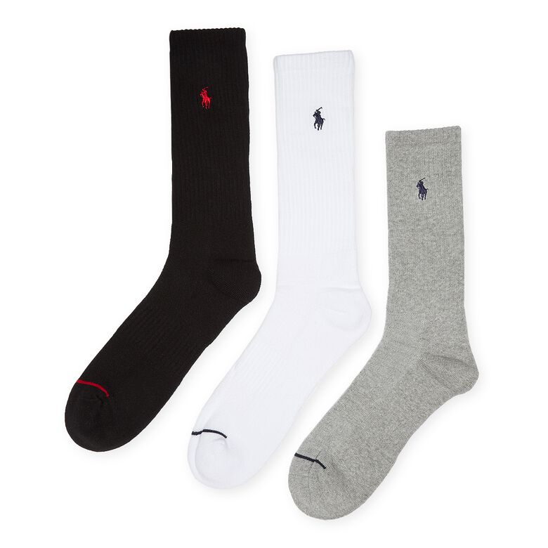 Polo Ralph Lauren Crew Socks (3 Pack) black/white/grey