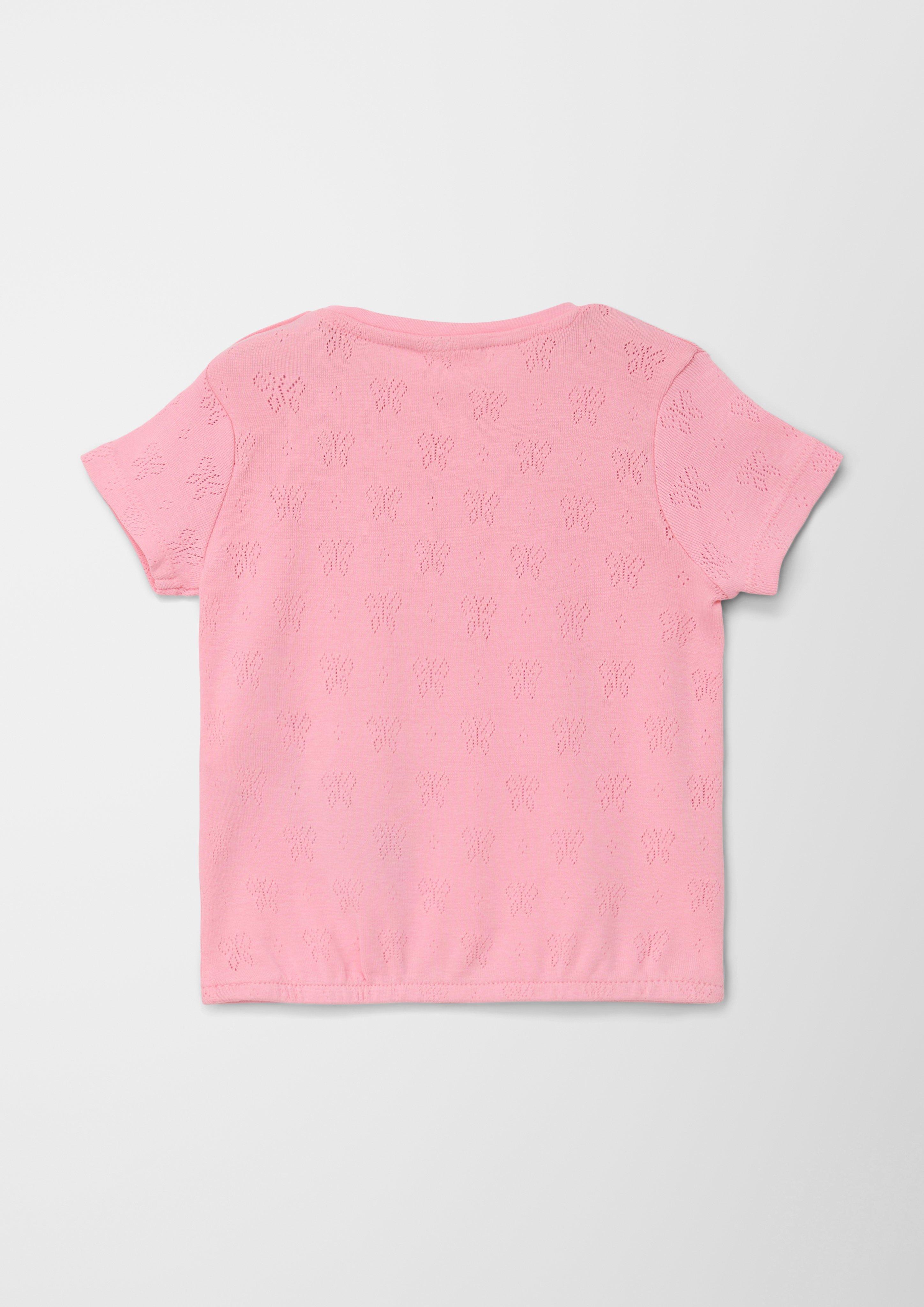 T-Shirt mit Ajourmuster  2130618-4325