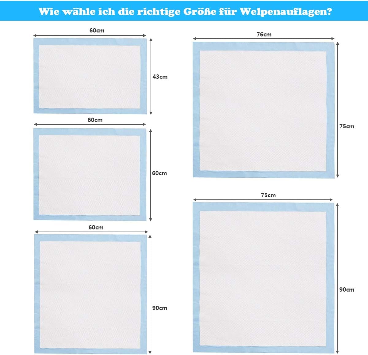 Costway Trainingsunterlagen Hunde, Auslaufsicheres 5-lagiges Design
