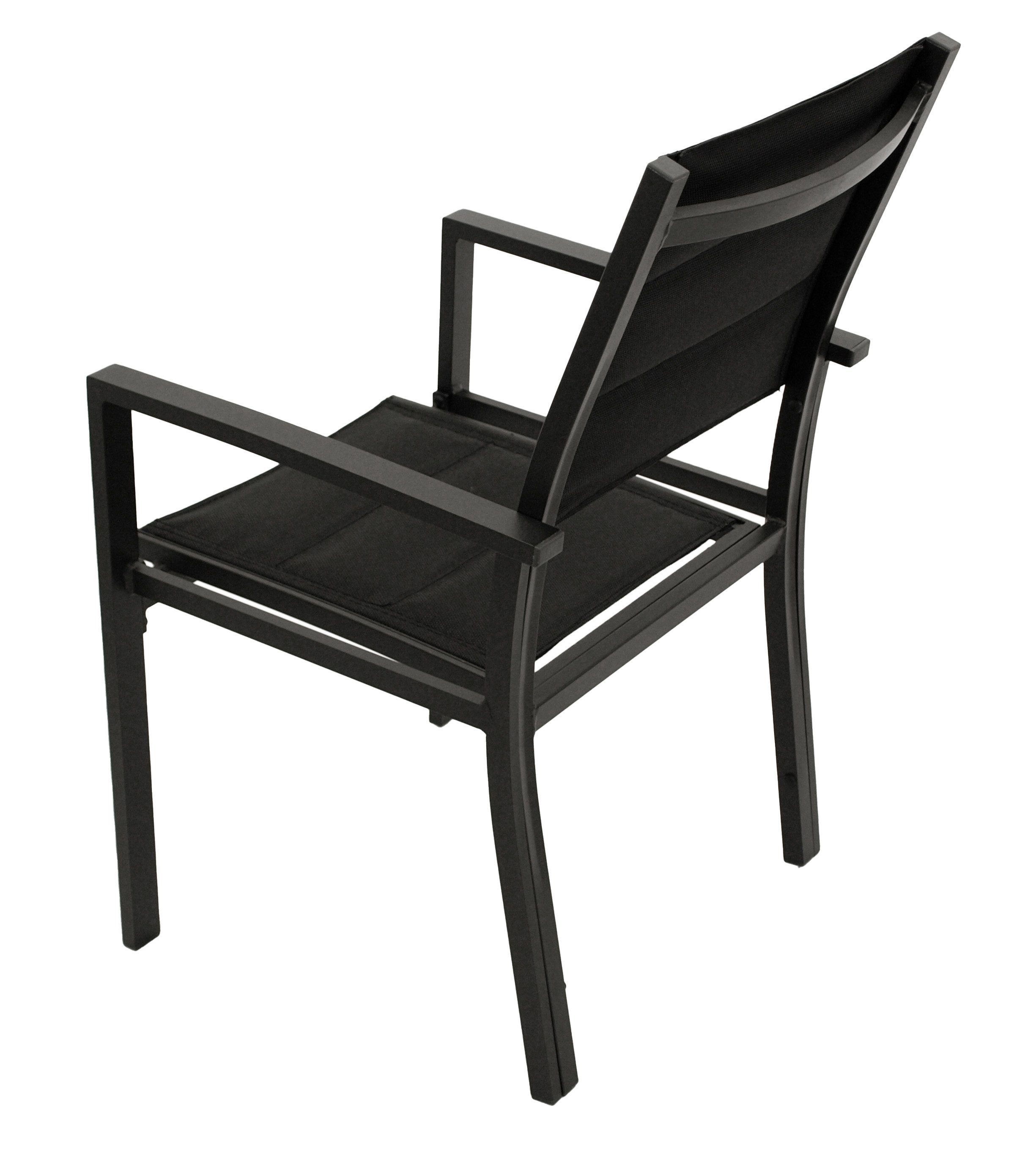DEGAMO Gartensessel MADEIRA, Alu anthrazit + Kunstgewebe gepolstert schwarz, 2 STÜCK