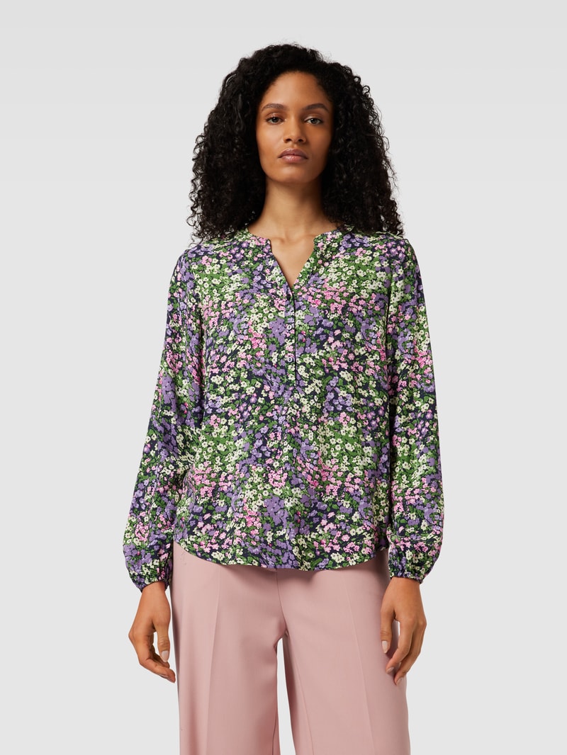 Bluse mit floralem Allover-Muster Modell 'Abelone' in flieder