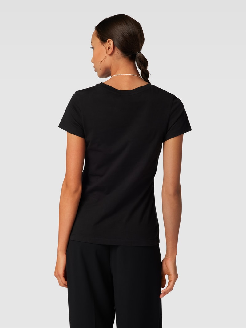 Slim Fit T-Shirt mit Label-Print im 2er-Pack in schwarz