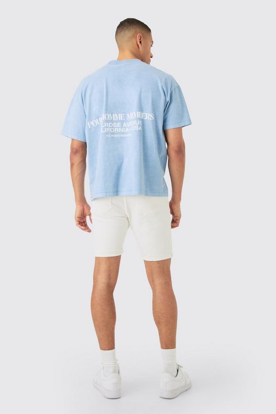 Weiße Skinny Stretch Jeansshorts