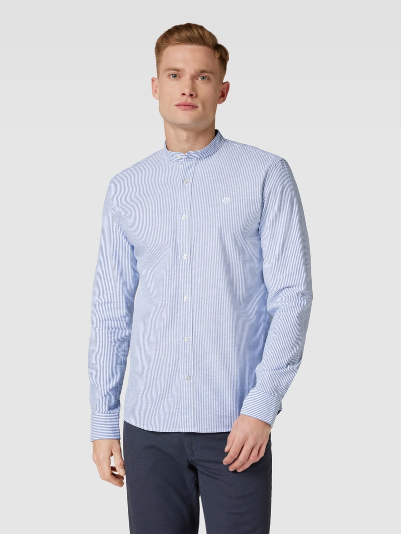 Freizeithemd mit Label-Stitching in weiß