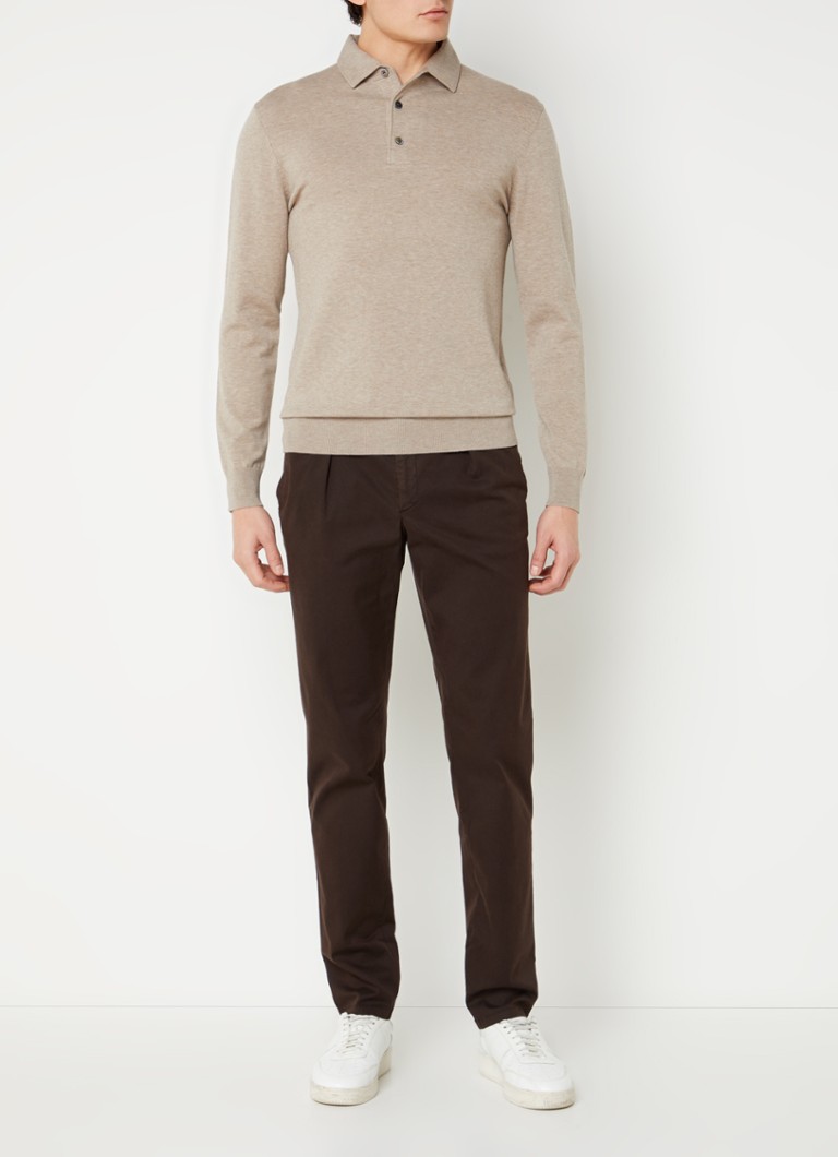 Pantaloni chino slim fit de la Profuomo, confecționați din amestec de lyocell, cu talie cu șnur.