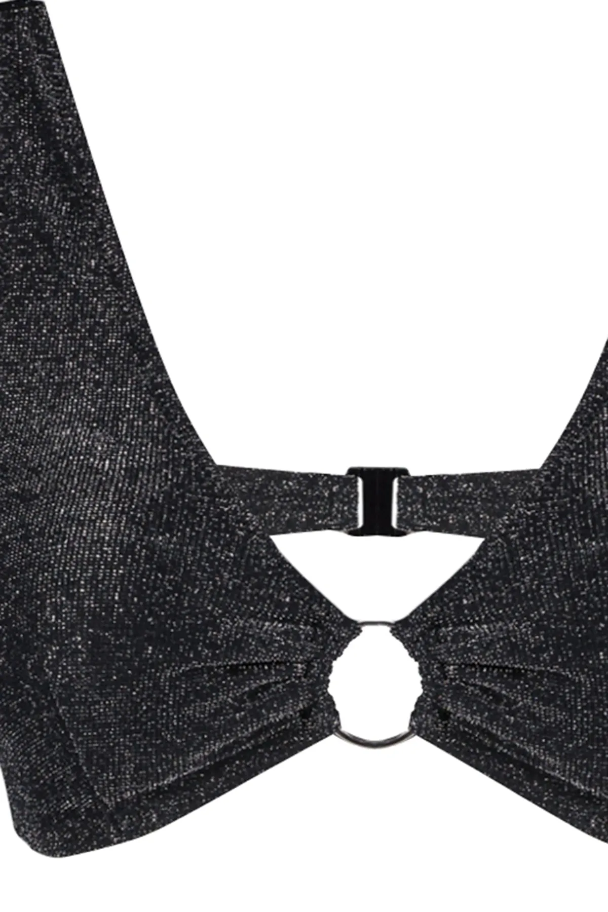 Trendyol Collection  Schwarzes Triangel-Accessoire mit Glitzer-Bikinioberteil TBESS23BU00306