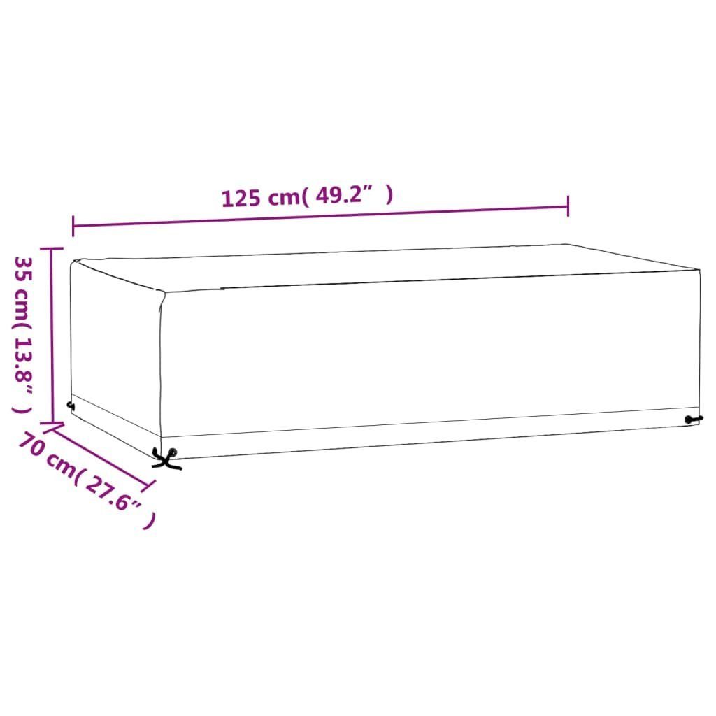 vidaXL Gartenmöbel-Schutzhülle Gartenmöbel-Abdeckung 8 Ösen 125x70x35 cm Rechteckig (1-St)