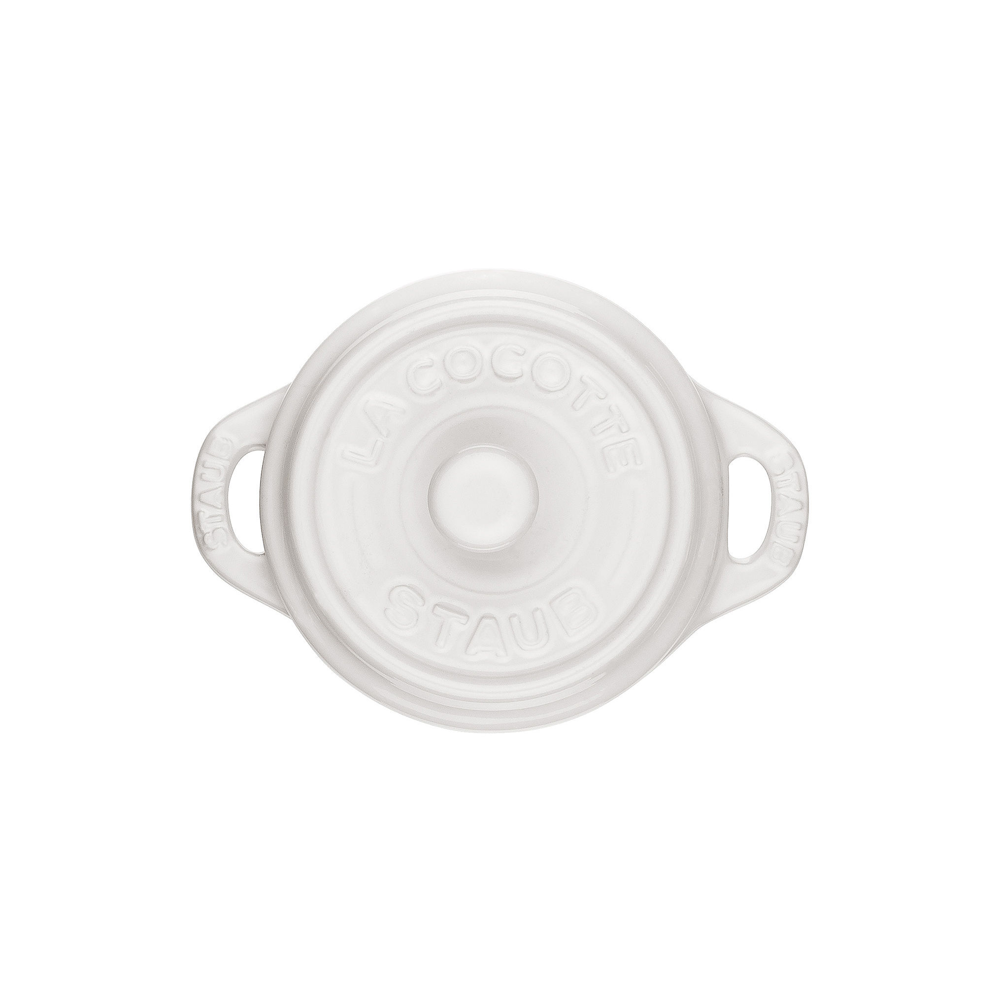 Mini Cocotte 10 cm, rund, Reinweiß, Keramik