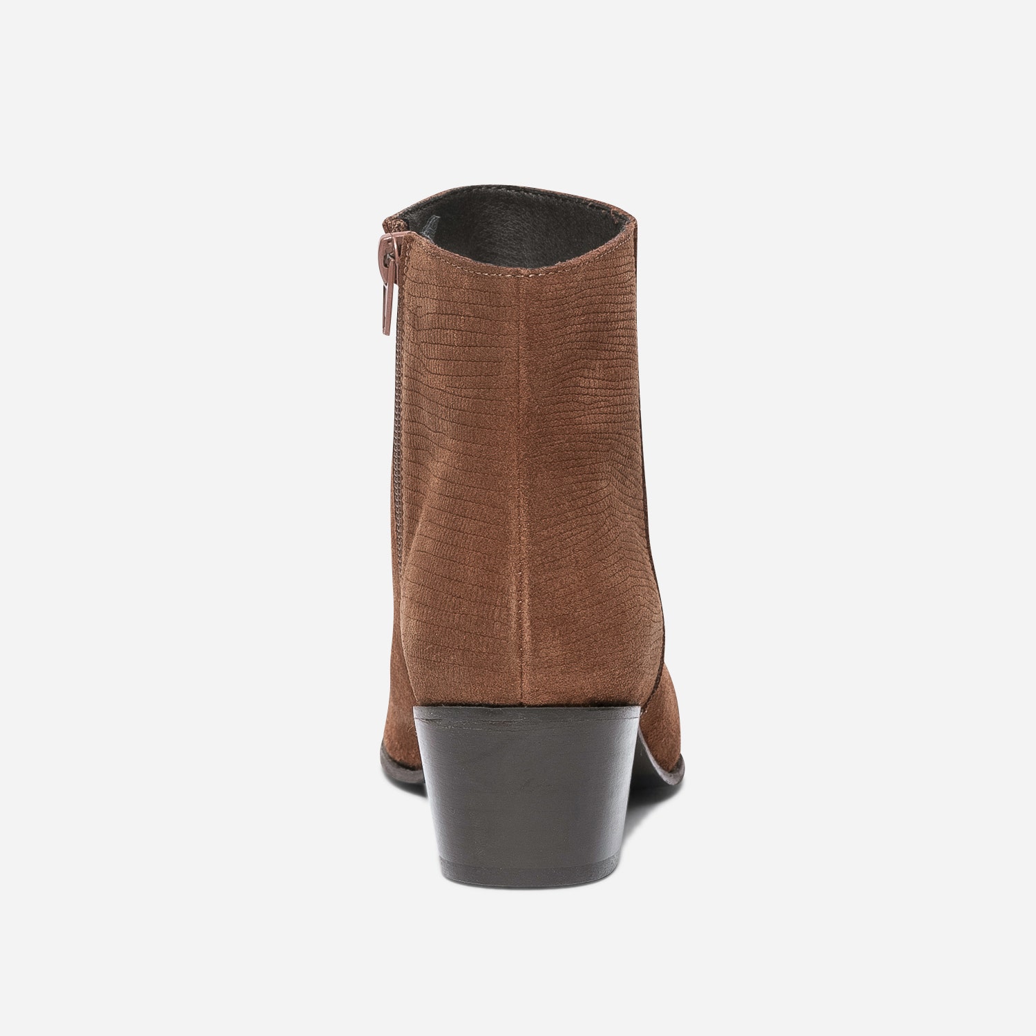 Boots TEXTO rouille éco-conçu cuir velours embossé