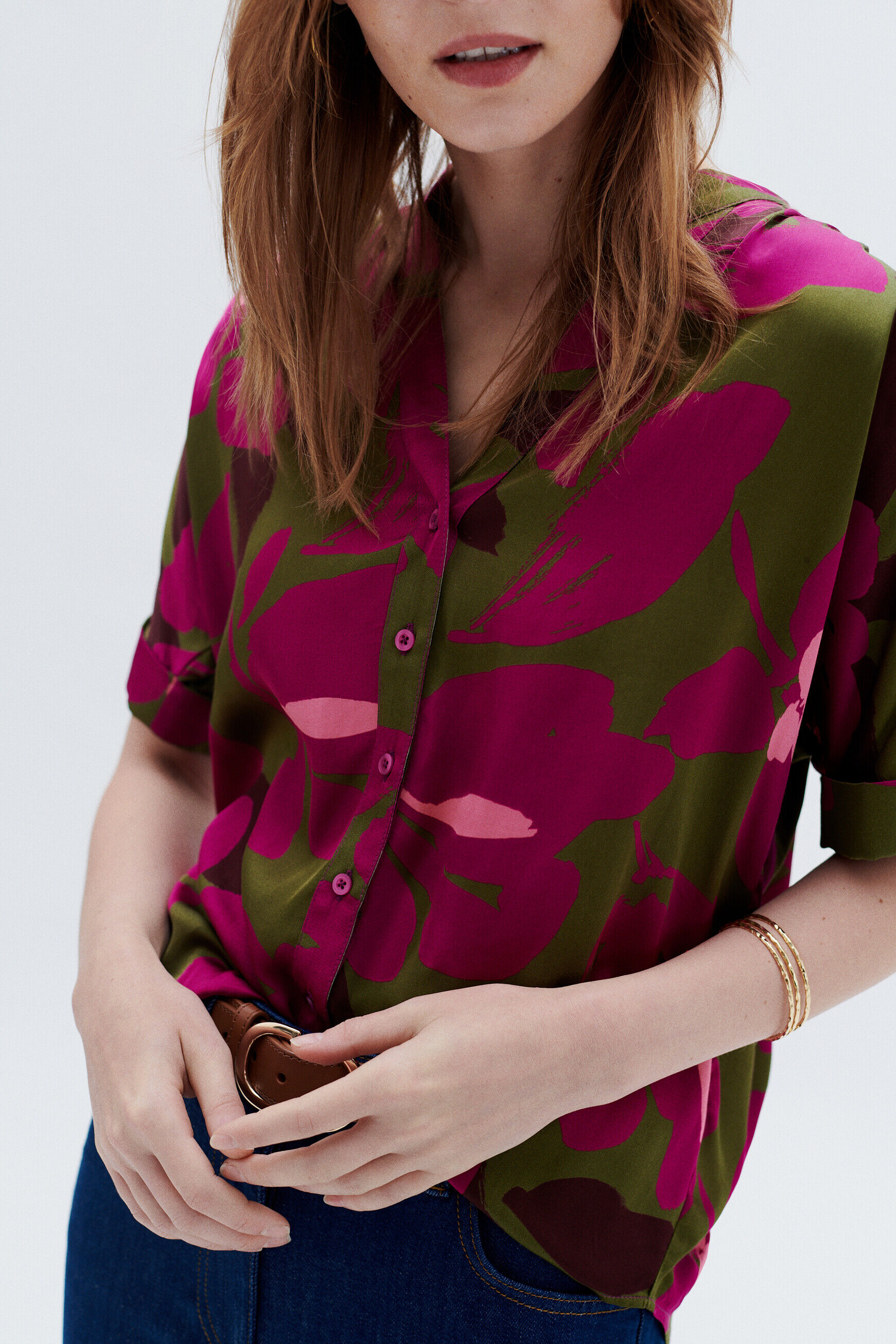 Chemise cado1 vert olive femme
