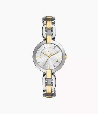 Fossil Outlet Uhr Kerrigan 3-Zeiger-Werk Edelstahl zweifarbig