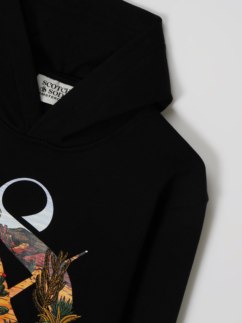 Hoodie mit Logo in schwarz