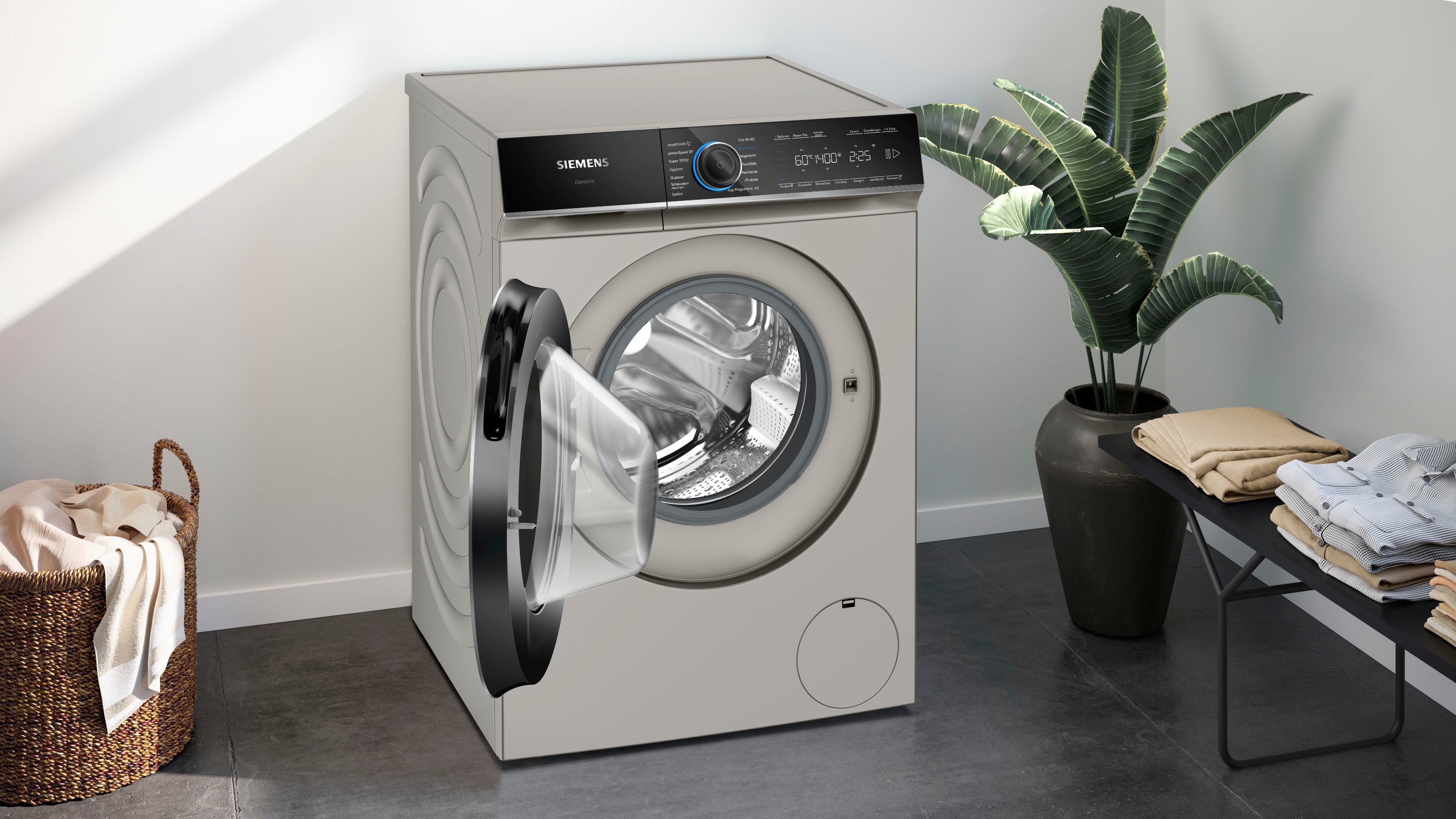 SIEMENS Waschmaschine WG44B20X40, 9 kg, 1400 U/min, smartFinish – glättet dank Dampf sämtliche Knitterfalten