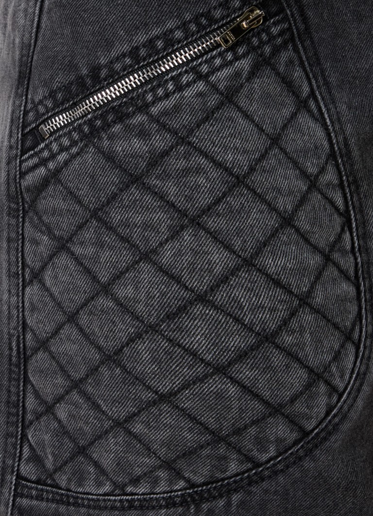 Jean matelassé taille haute coupe fuselée Isabel Marant Catarina avec poches zippées