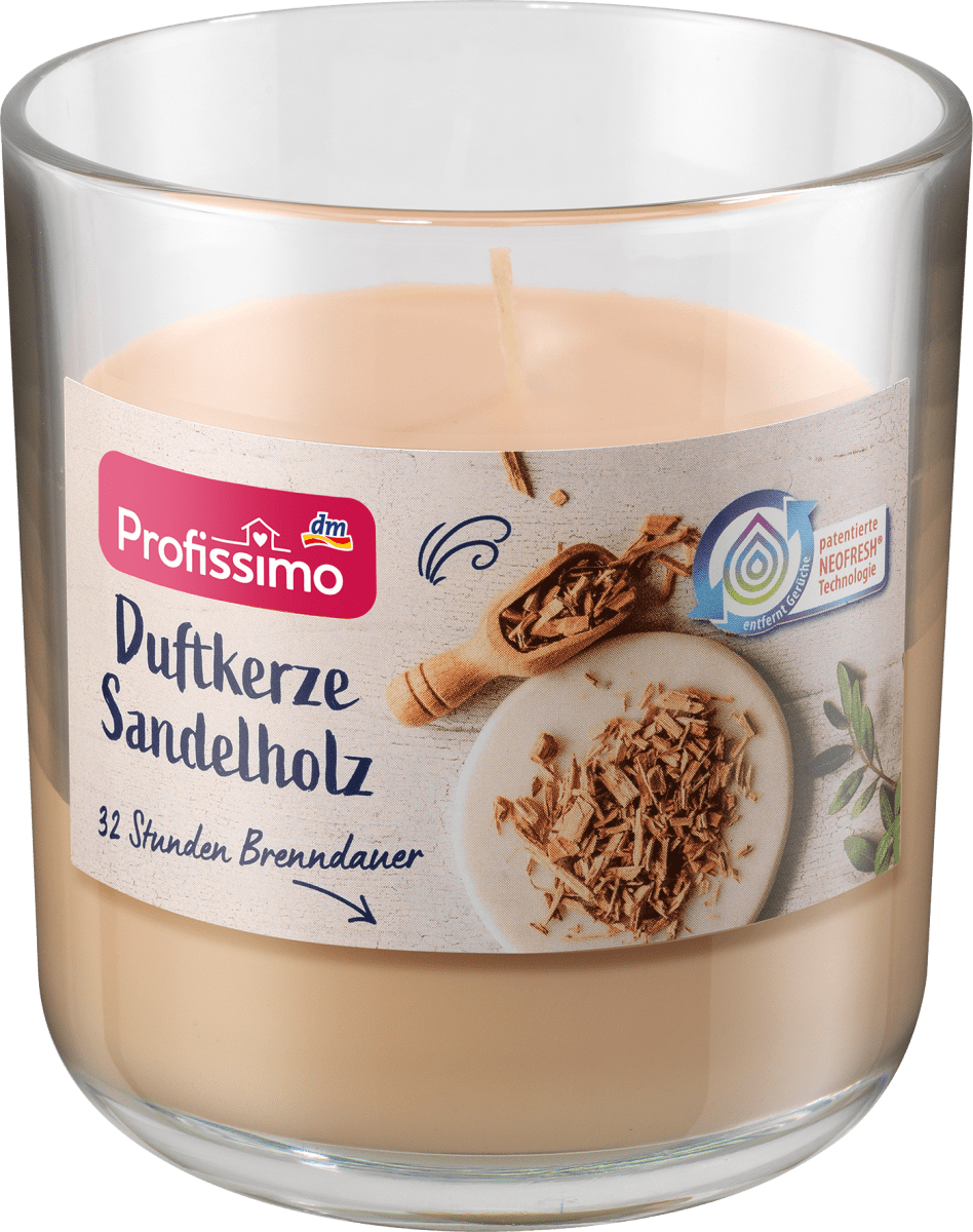 Duftkerze im Glas Sandelholz, 1 St