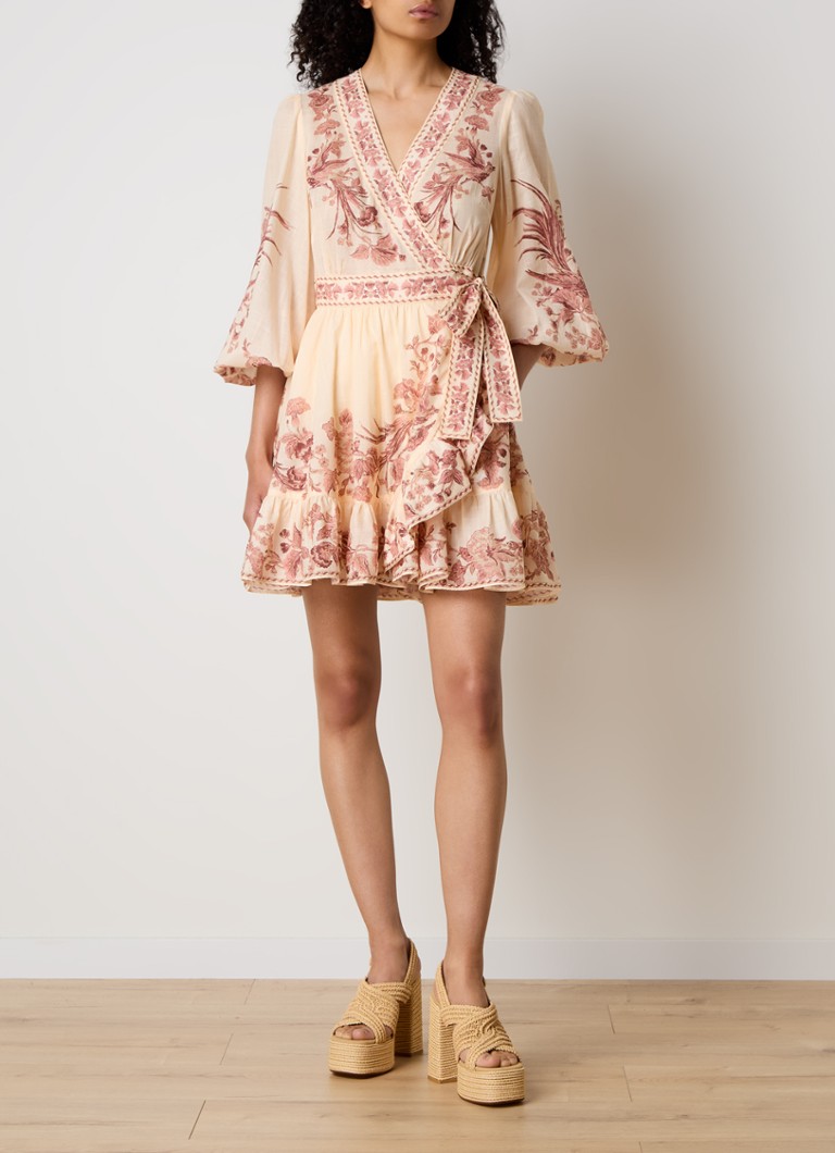 Zimmermann Waverly mini haljina na preklop s cvjetnim printom