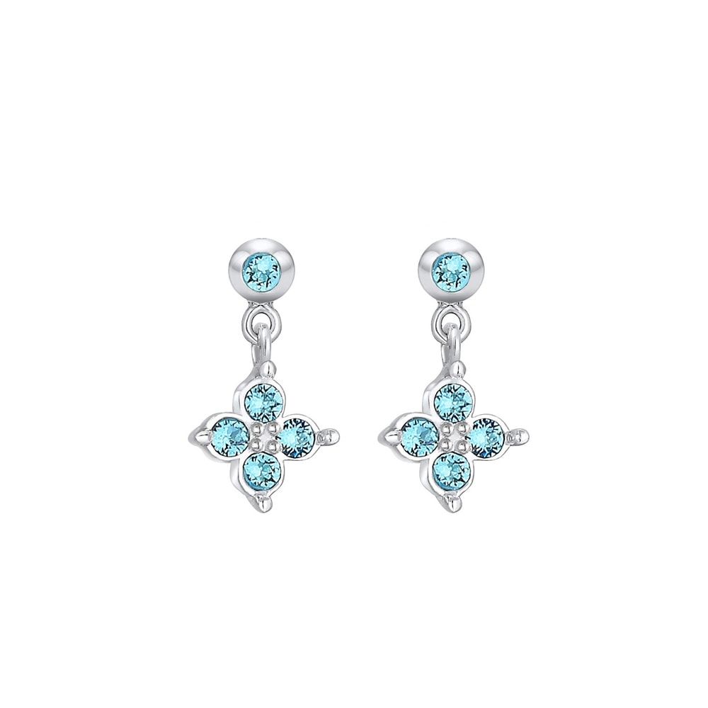 Elli Elli Boucles d'Oreilles Kinder Blume Kristalle Süss 925 Silber Boucles d'oreilles