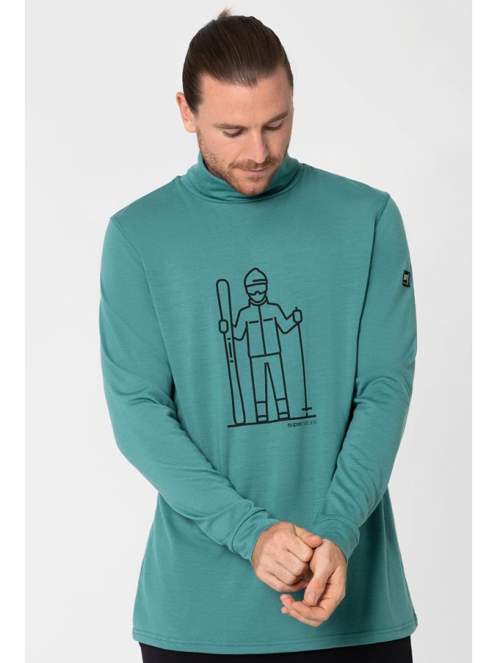 super.natural Merino Longsleeve M SKIEUR TURTLE in petrol günstig kaufen