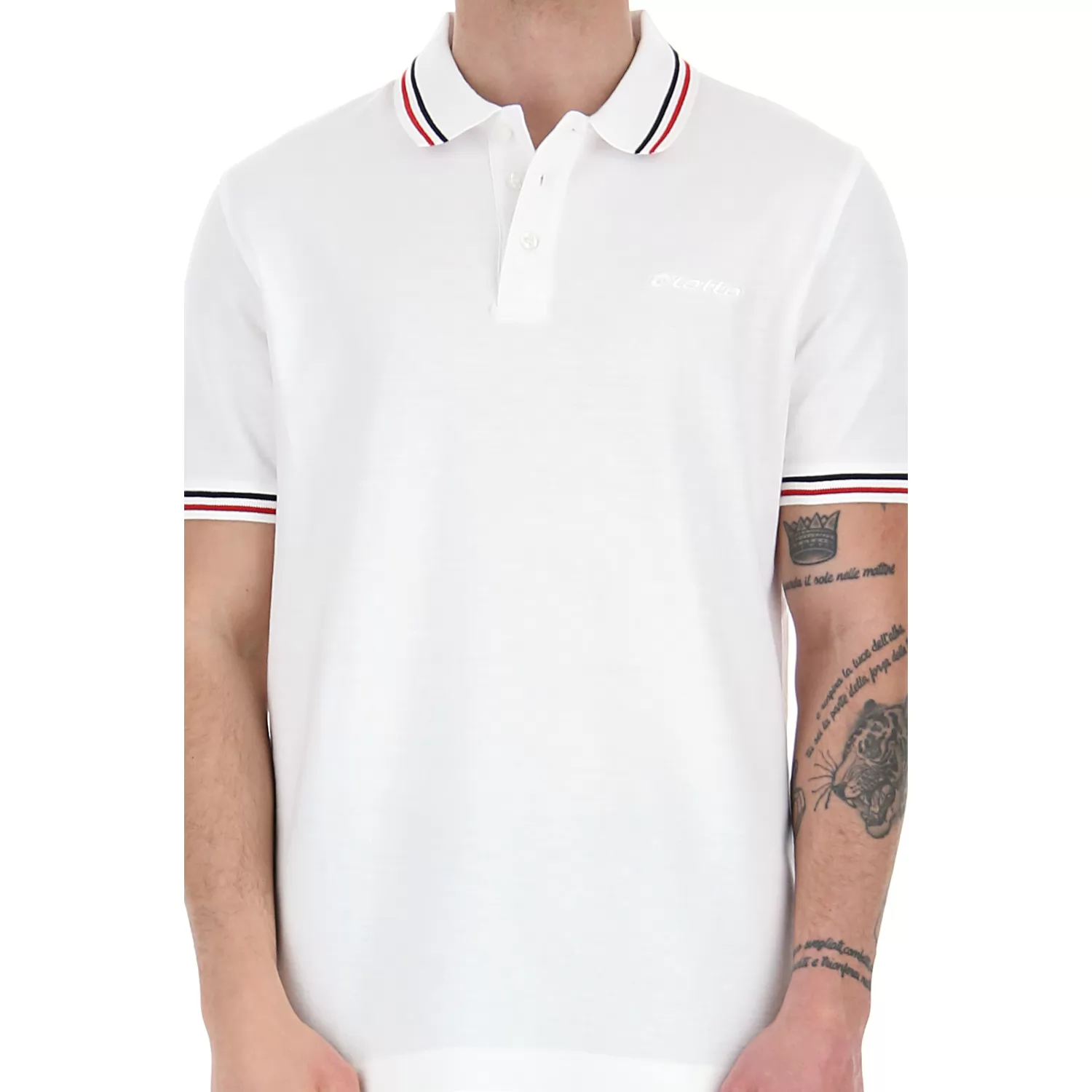KLASSISK POLO PQ BRILLIANT VIT/RACINGRÖD