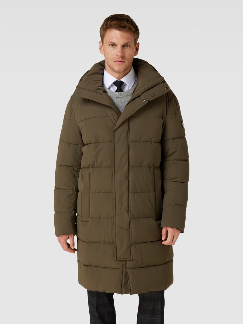 Steppjacke in unifarbenem Design Modell 'Winston' in olivgrün