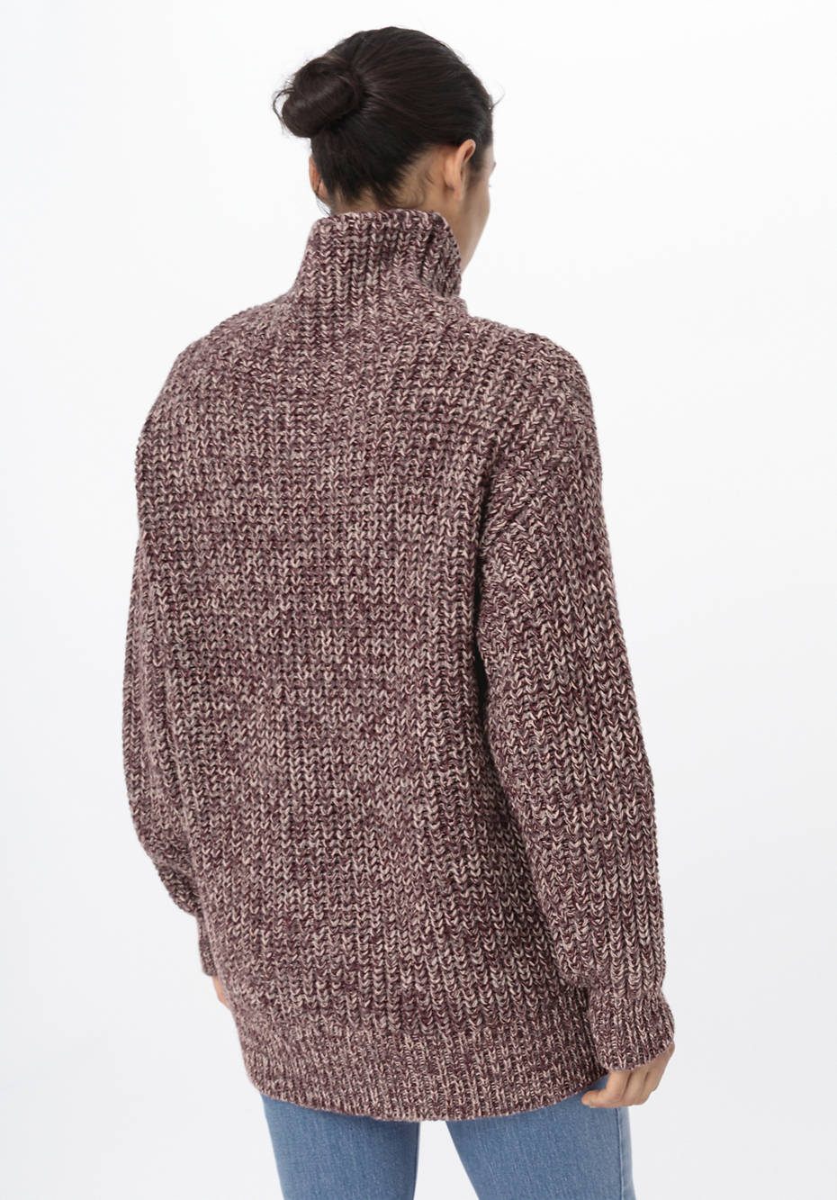 Rollkragenpullover aus Bio-Baumwolle und Bio-Schurwolle mit Alpaka