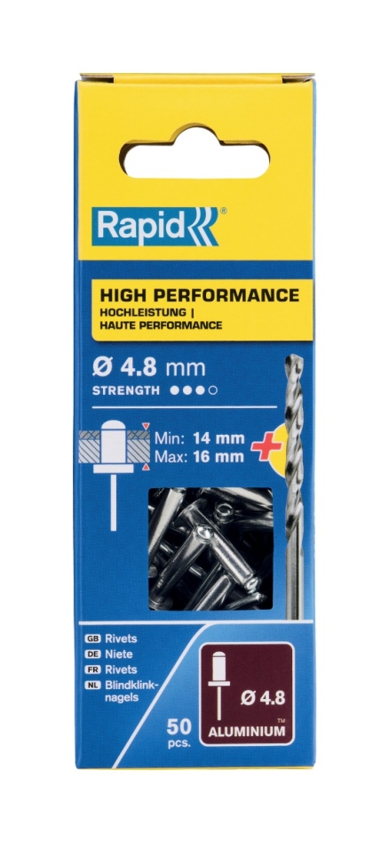 Rapid 5000391 Hochleistungs-Blindklinknägel Ø4,8 x 20 mm 50 Stück